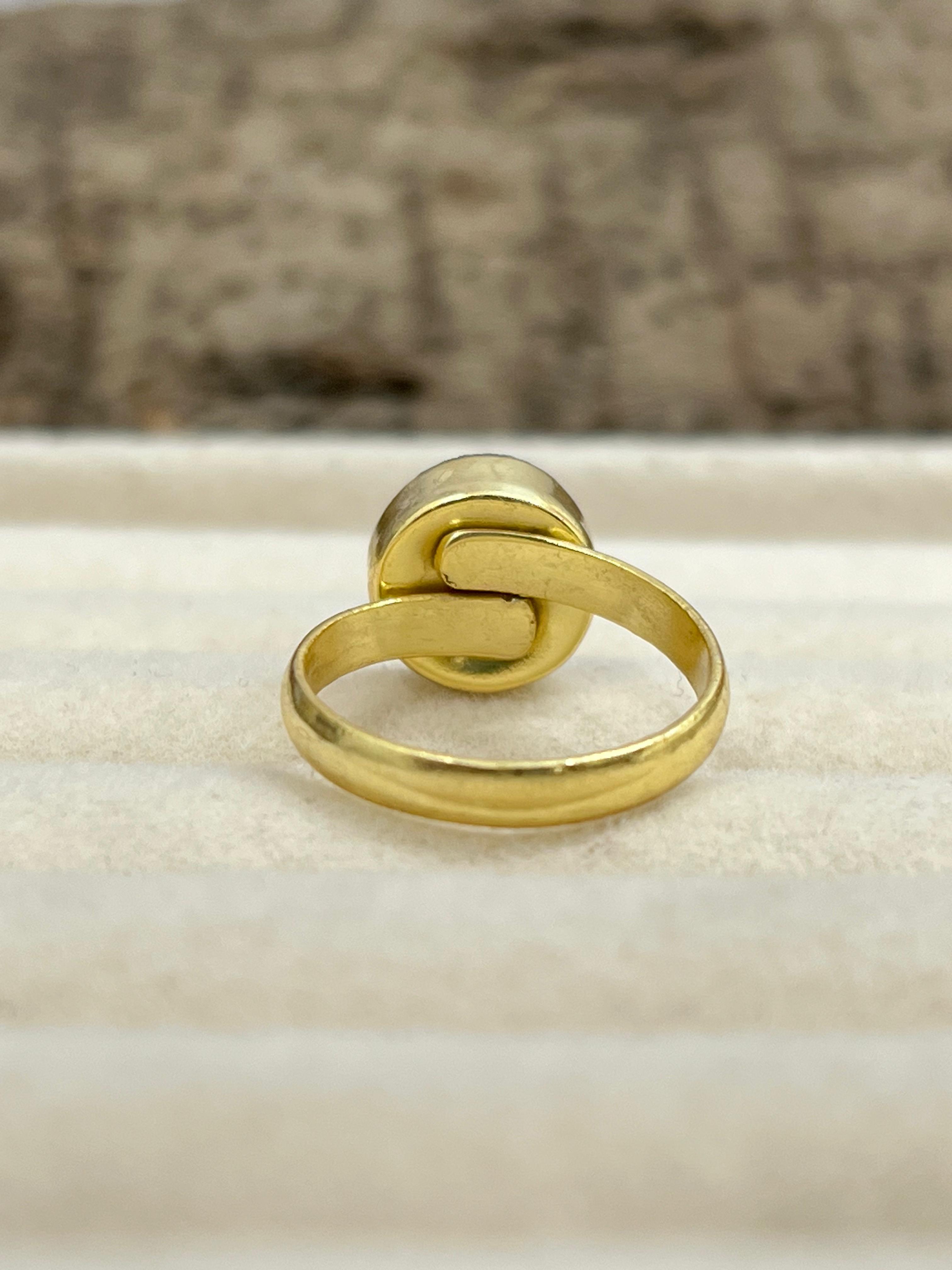 “The Boho Collection” Handmade Blue Circle Druzy Adjustable Ring Signed Nizhoni