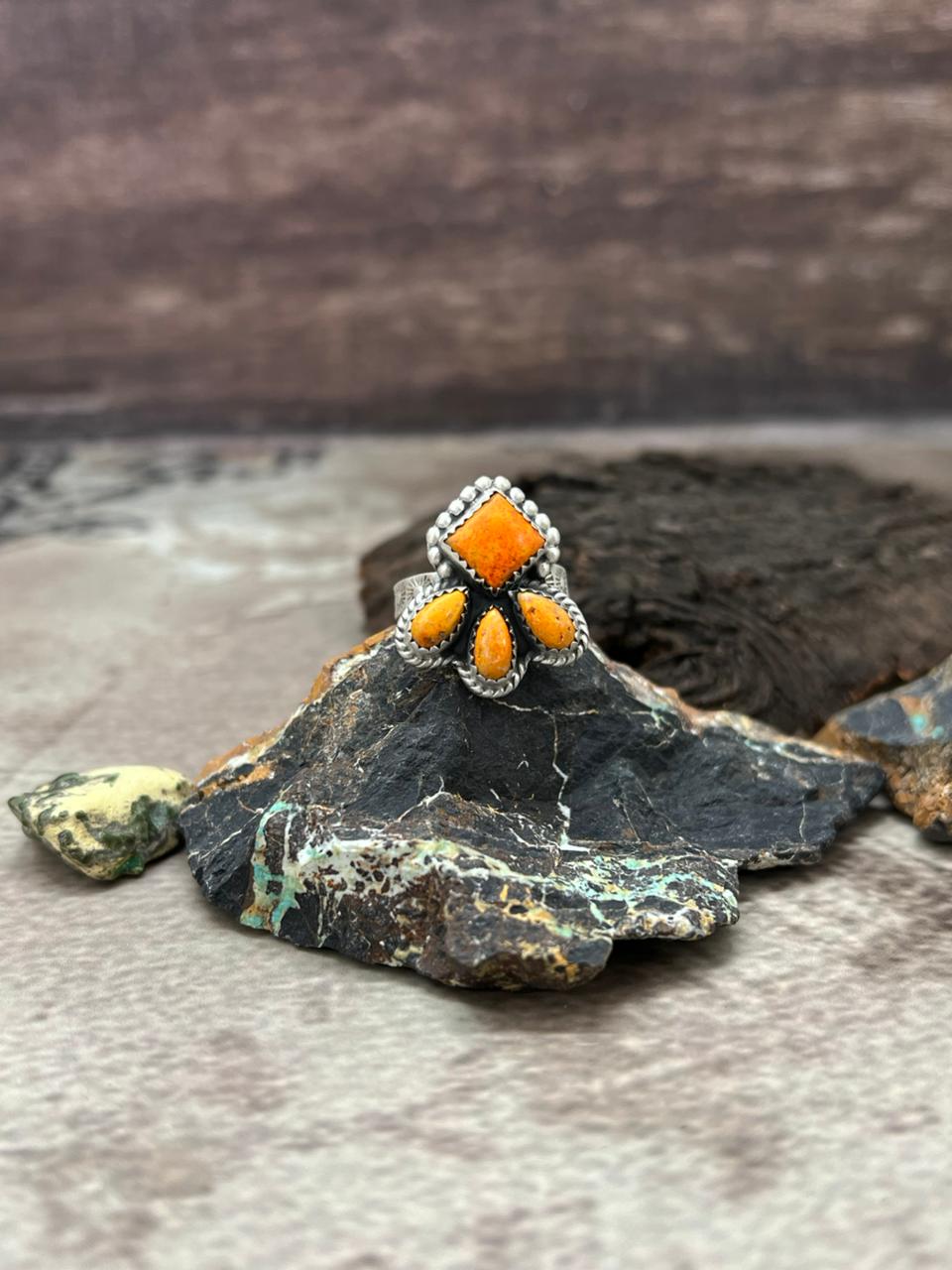 Handmade Sterling Silver Bumblebee Adjustable Ring "Signed Nizhoni"