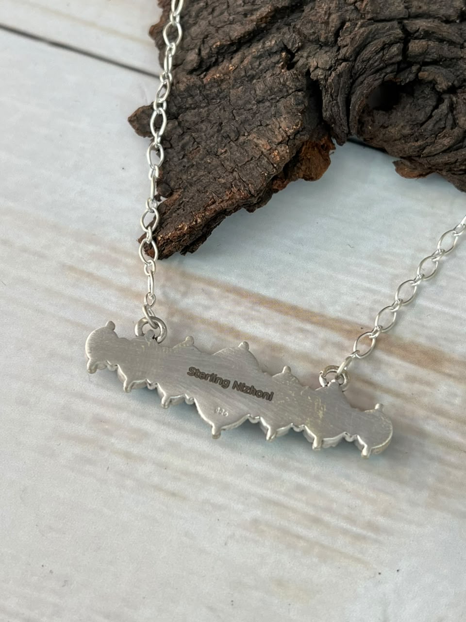 Handmade Sterling Silver Golden Hills Turquoise Necklace Signed Nizhoni