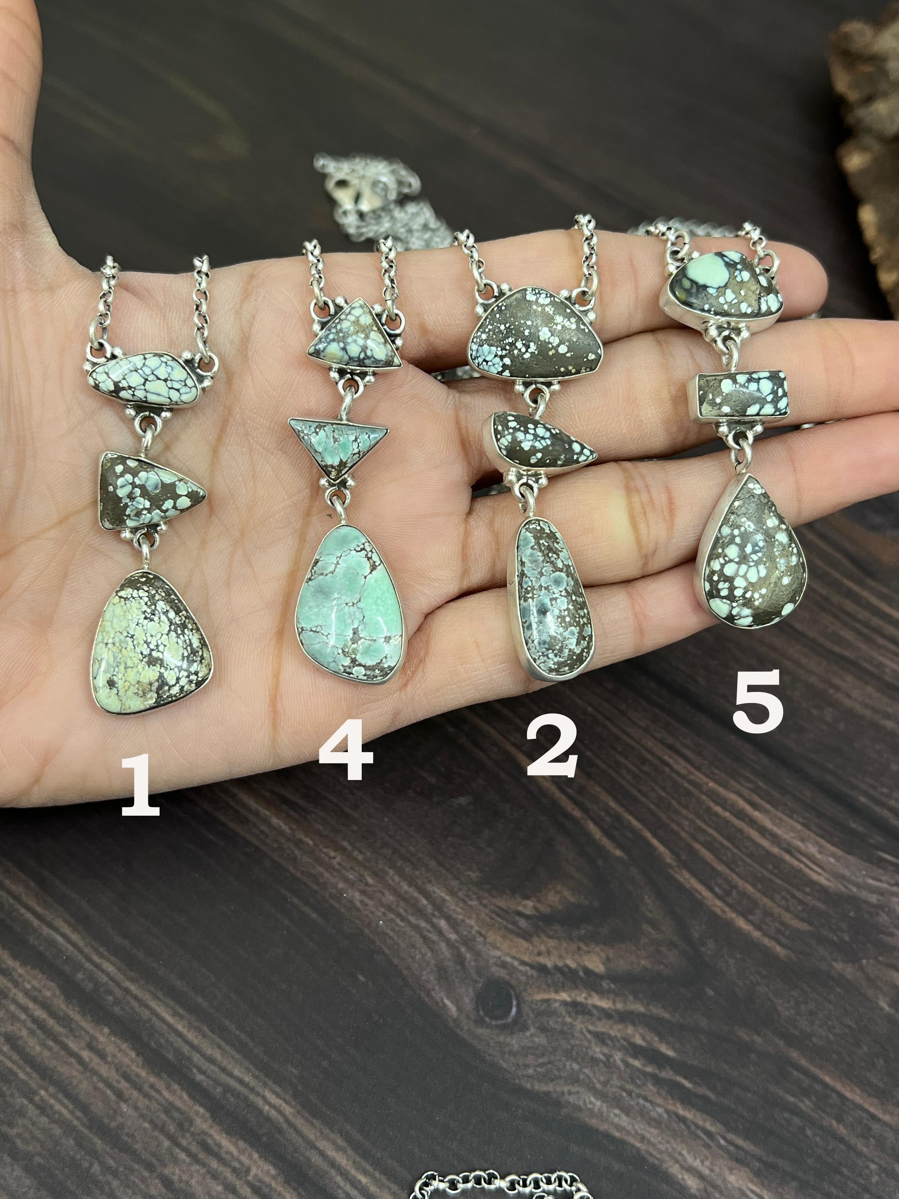 Handmade Sterling Silver Starfox Variscite Necklace Signed Nizhoni