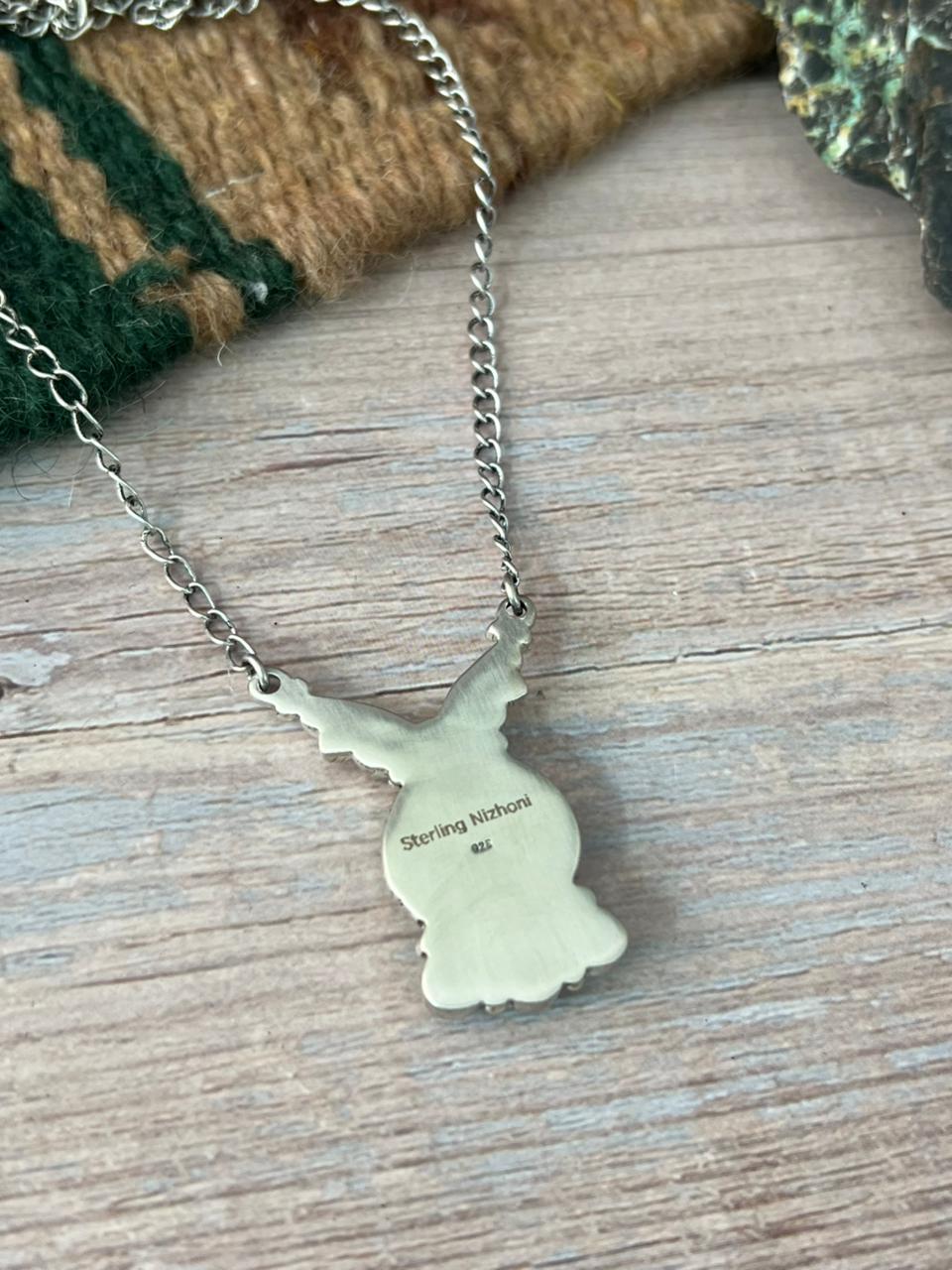Handmade Sterling Silver Mint Dahlia Collection: Necklace "Signed Nizhoni"