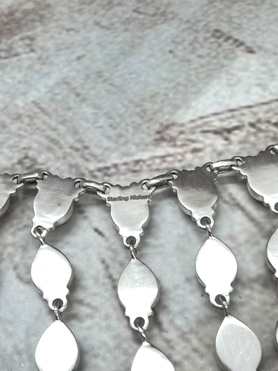 Handmade Sterling Silver Christmas Dahlia Collection: Choker Necklace Signed Nizhoni