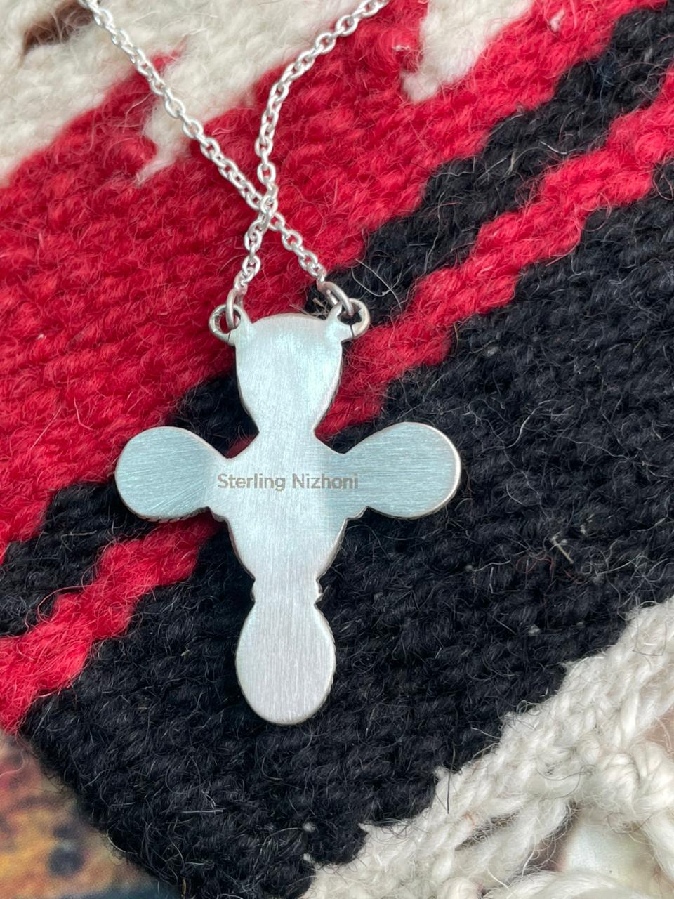 Handmade Sterling Silver Arizona Blue Turquoise Necklace "Signed Nizhoni"