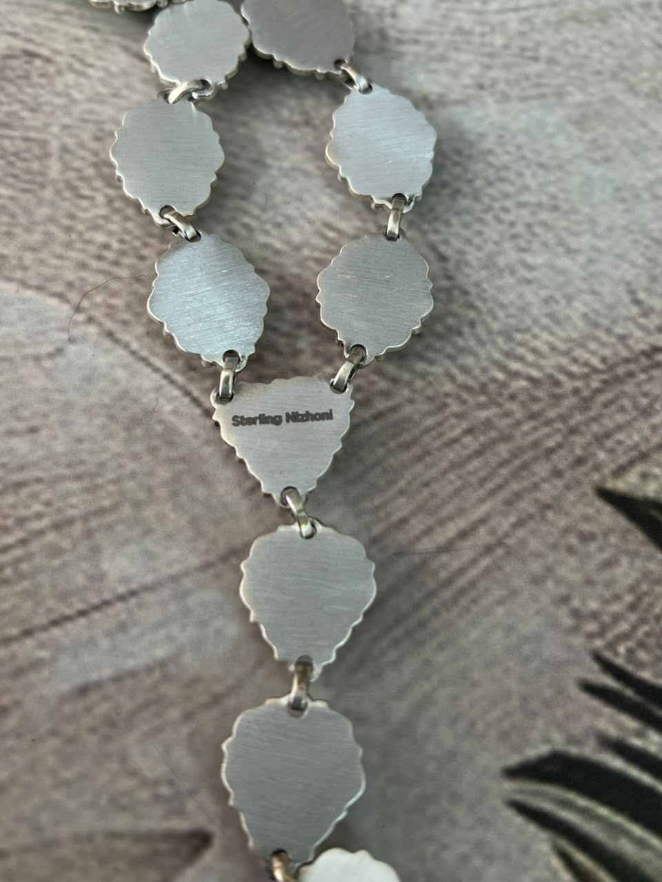 Handmade Sterling Silver Christmas Dahlia Collection: Drop Necklace Signed Nizhoni