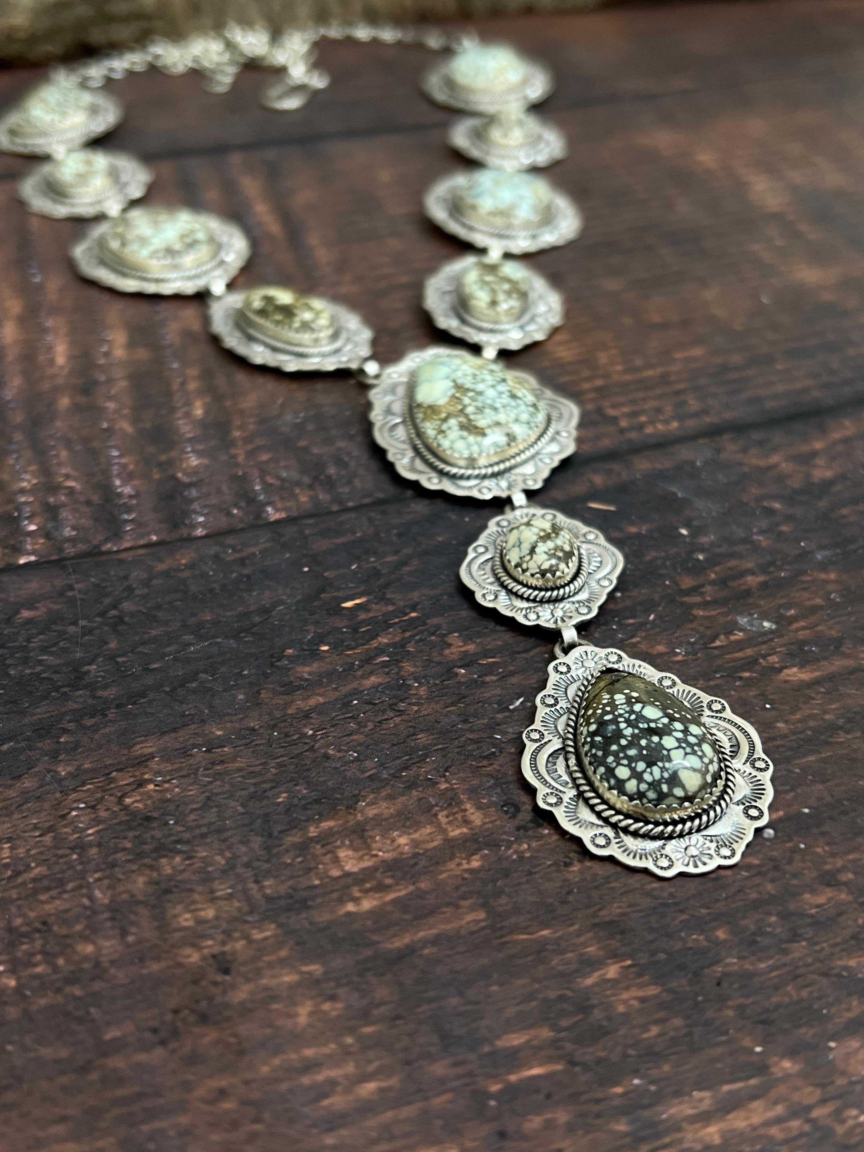 Handmade Sterling Silver Starfox Variscite Necklace Signed Nizhoni