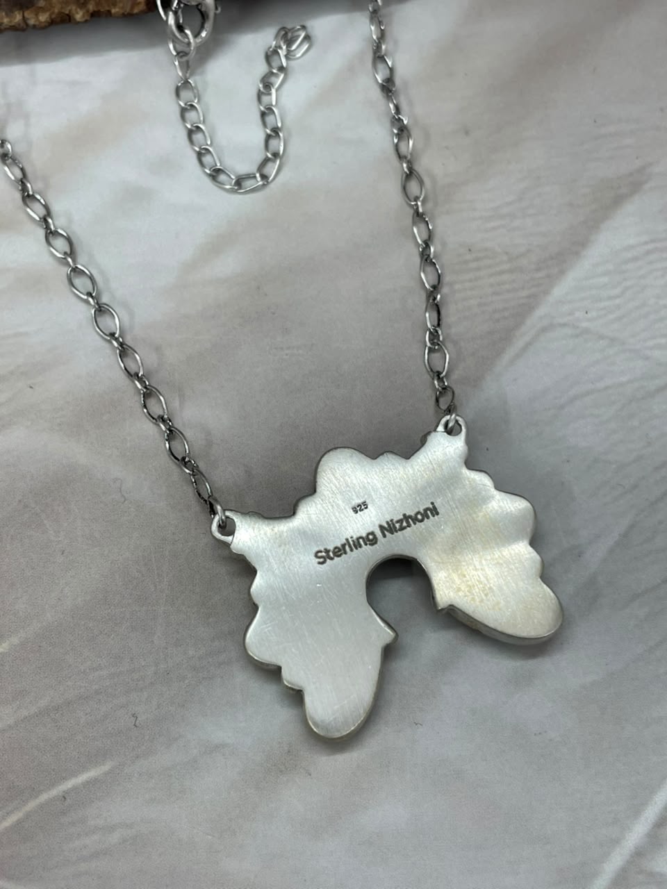 Handmade Sterling Silver Christmas Dahlia Collection: Naja Necklace Signed Nizhoni