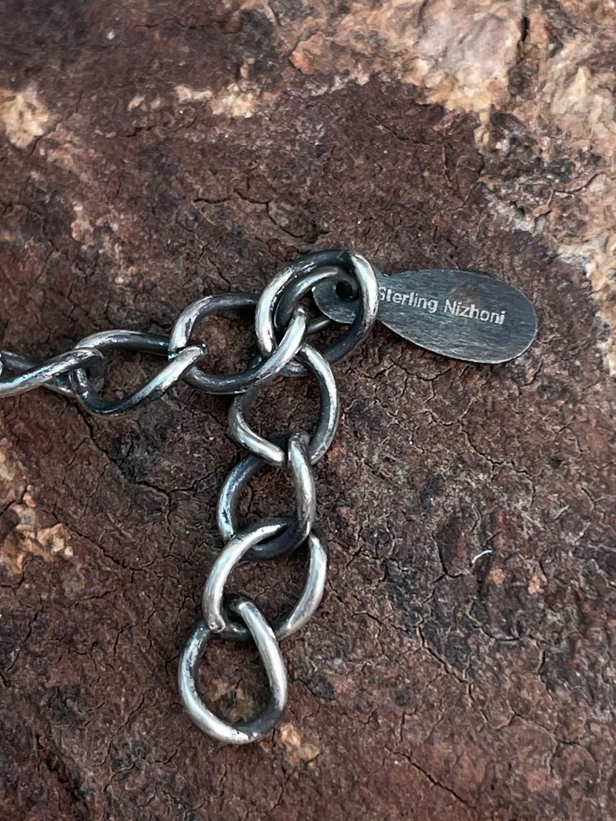 Handmade Sterling Silver Kingman Turquoise Beaded Necklace "Signed Nizhoni"