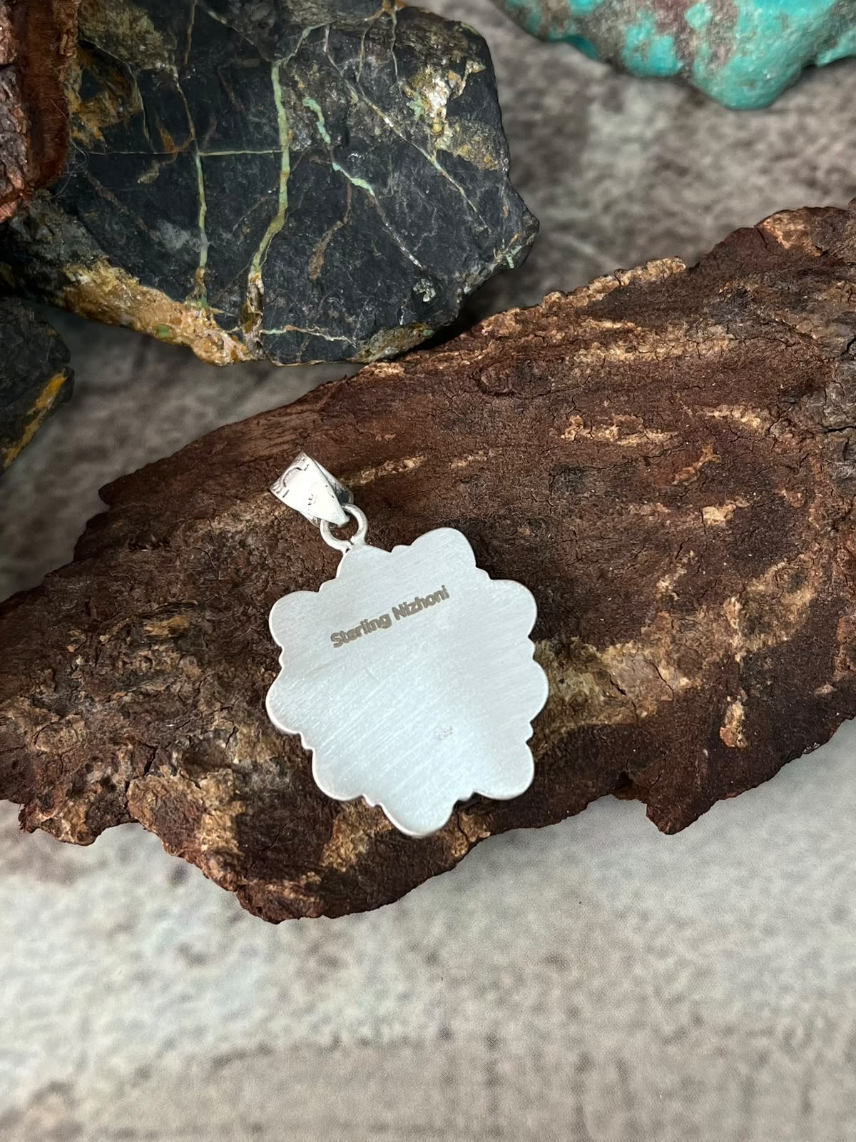 Handmade Sterling Silver Cotton Candy Pendant Signed Nizhoni