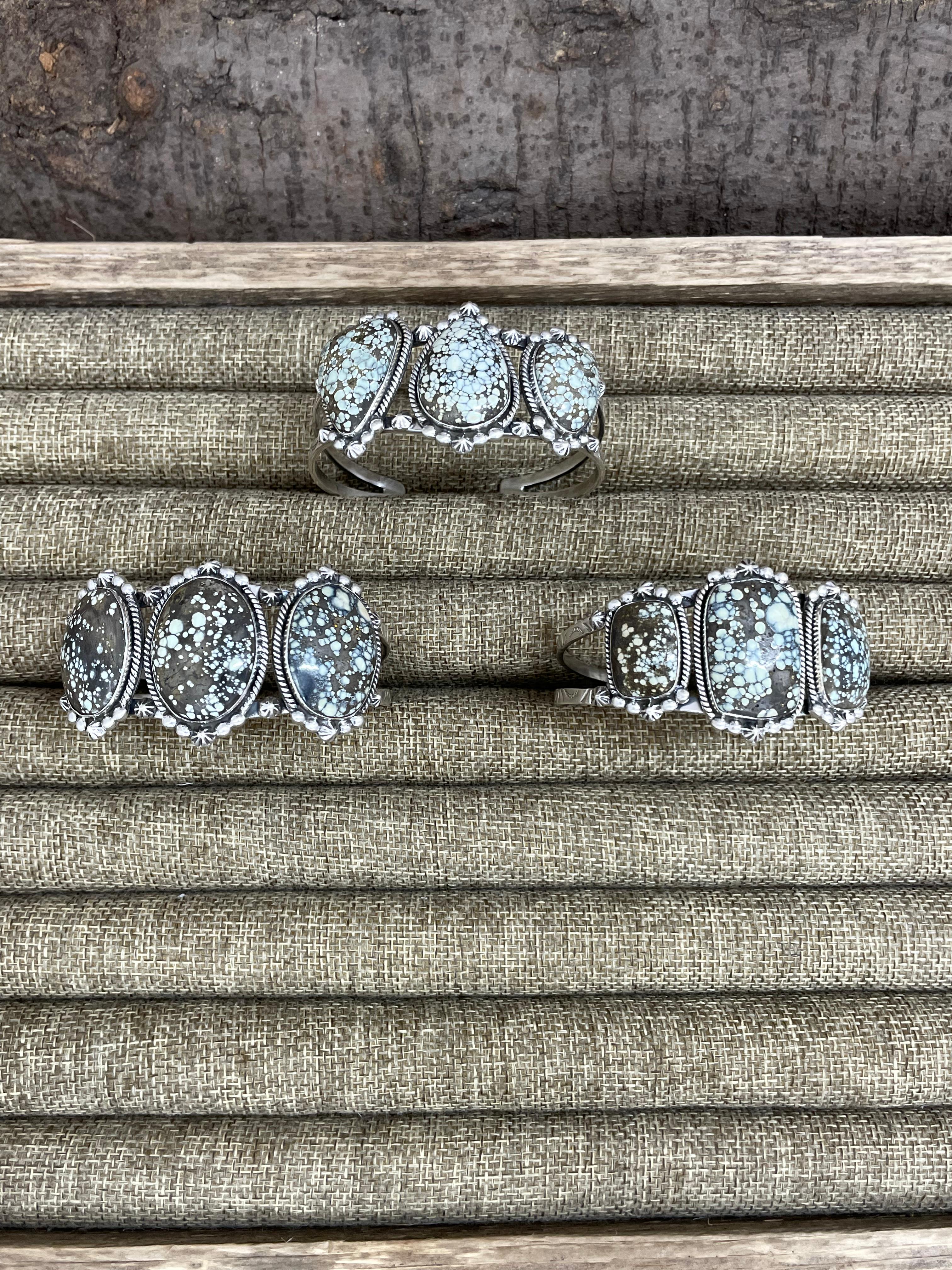 Handmade Sterling Silver Starfox Variscite Bracelet Signed Nizhoni