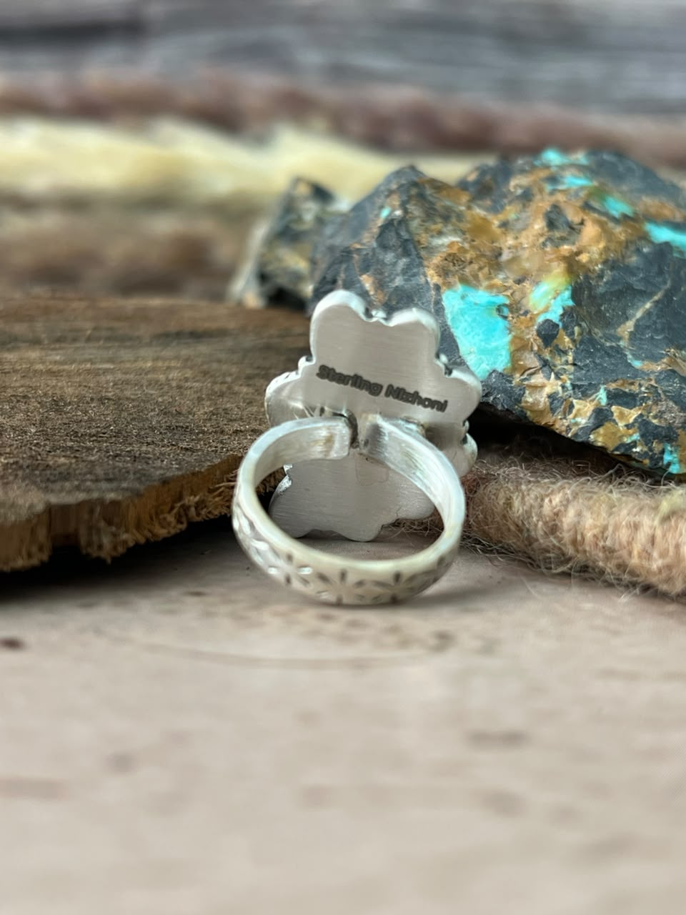 Handmade Sterling Silver Cotton Candy Adjustable Ring Signed Nizhoni