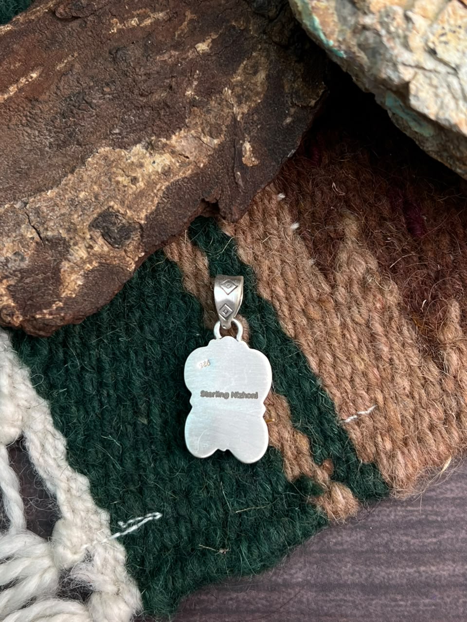 Handmade Sterling Silver Palomino Turquoise Pendant Signed Nizhoni