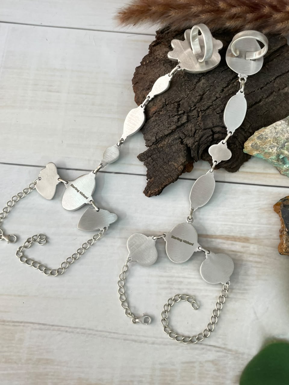 Handmade Sterling Silver Crimson Cowgirl Turquoise Collection: Hand Harness Signed Nizhoni