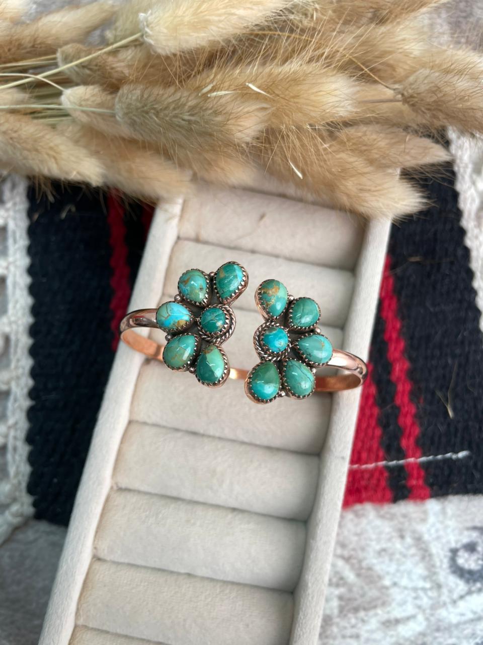 Handmade Copper Collection: Kingman Turquoise Cuff Bracelet