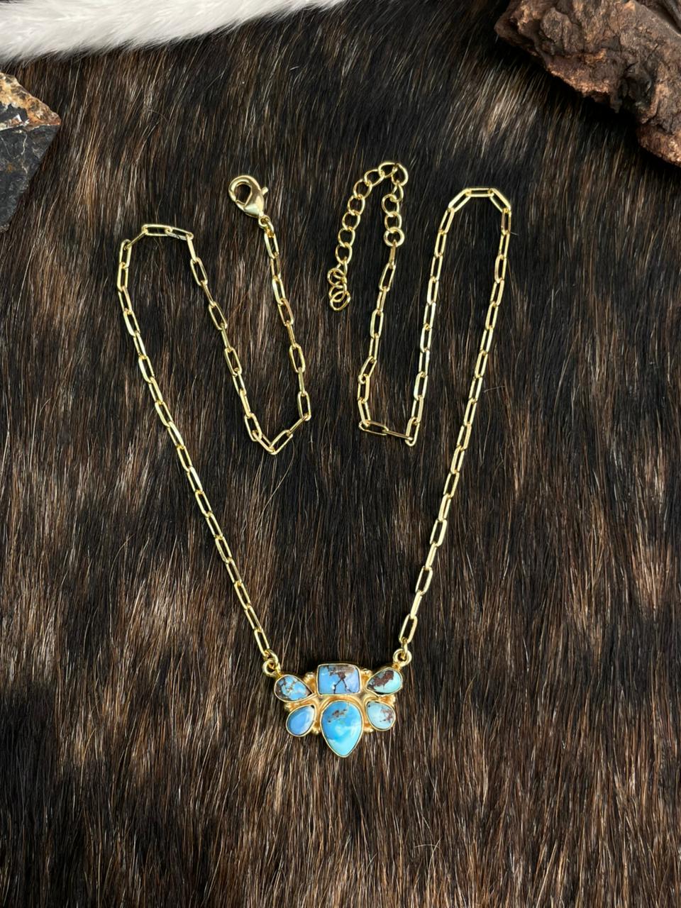 “The Golden Collection” Handmade Natural Golden Hills Turquoise Necklace