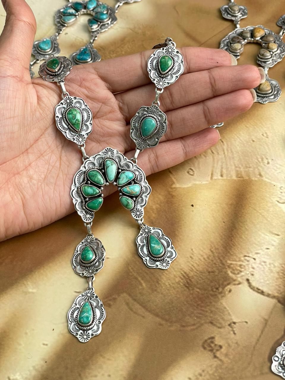 Handmade Sterling Silver Multi Stones Necklace "Signed Nizhoni"