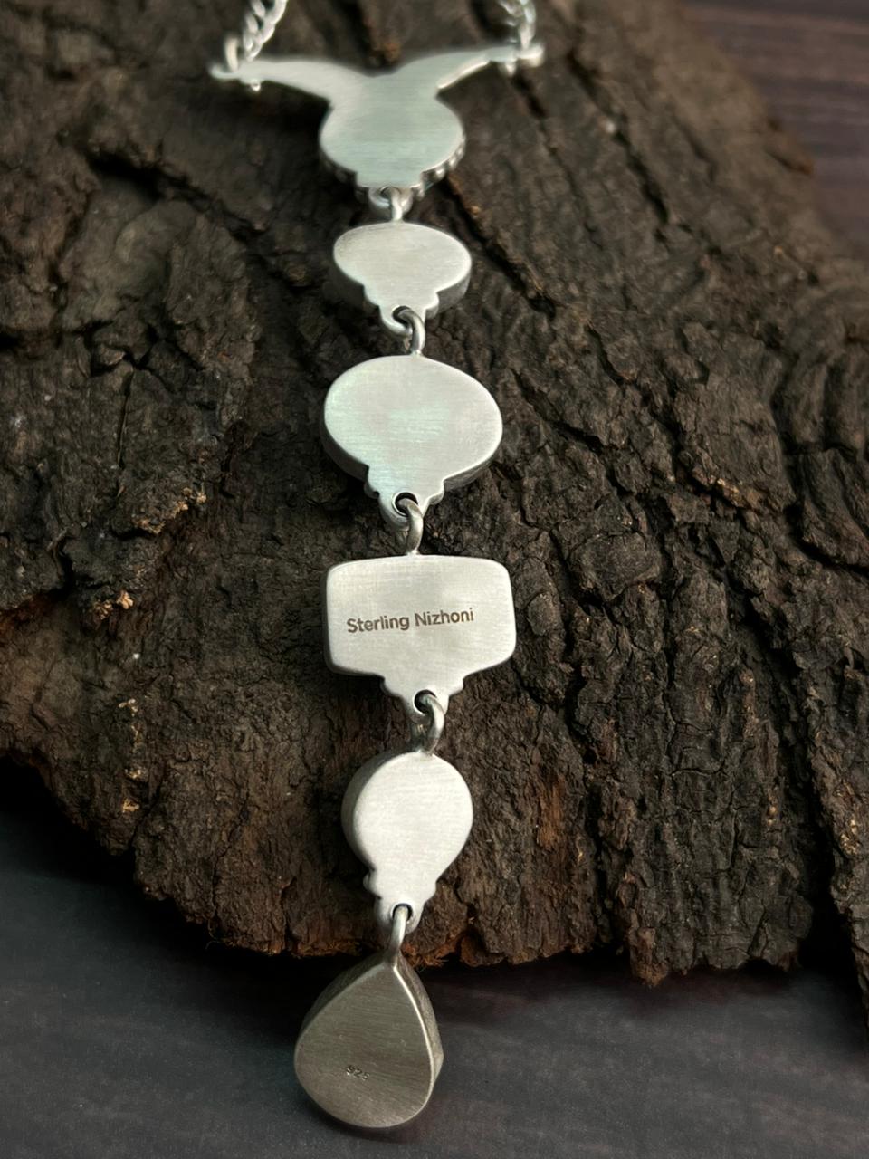 Handmade Sterling Silver Multi Stone Necklace "Signed Nizhoni"