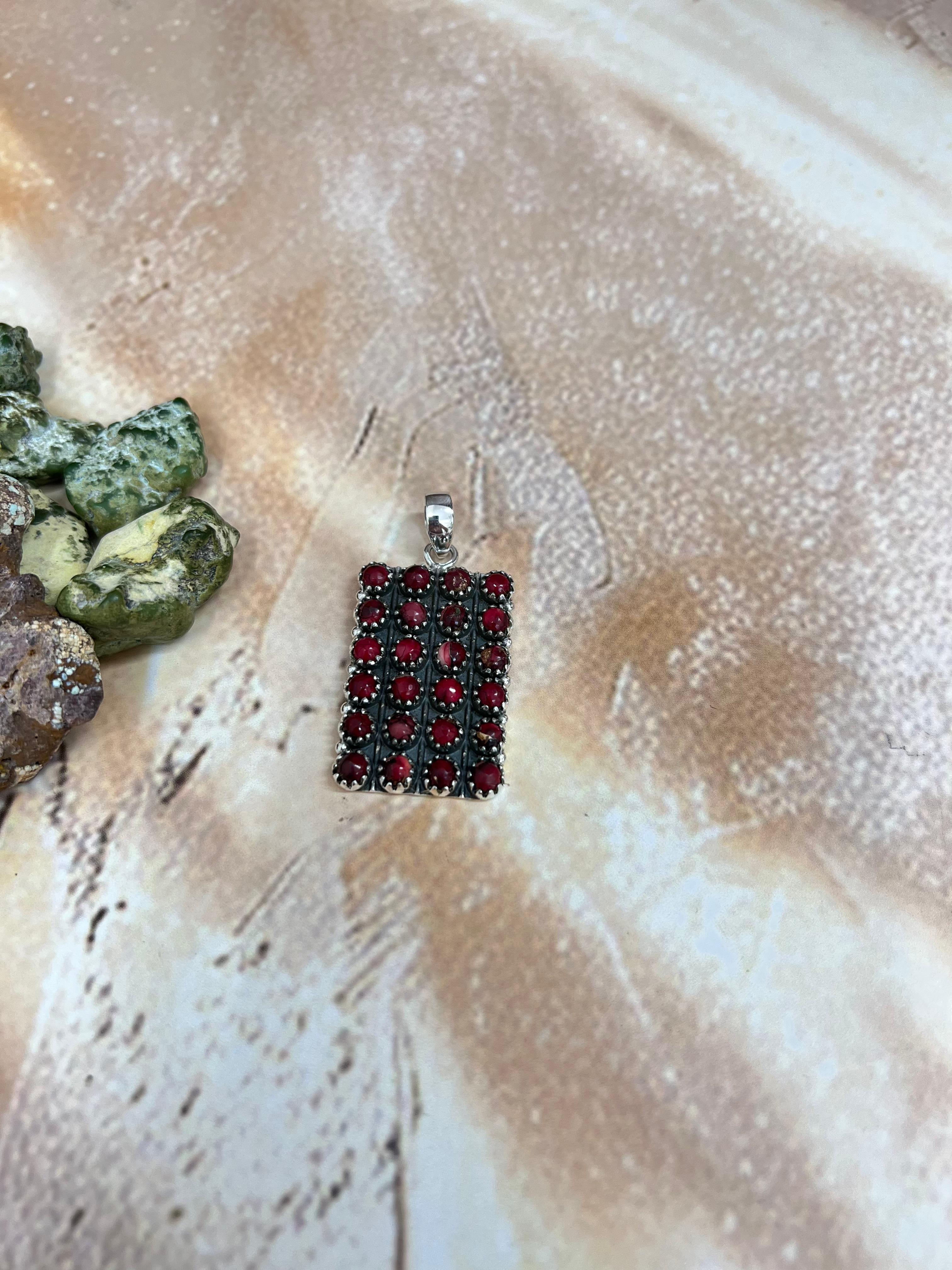 Handmade Sterling Silver Dahlia Rose Pendant with Signed Nizhoni