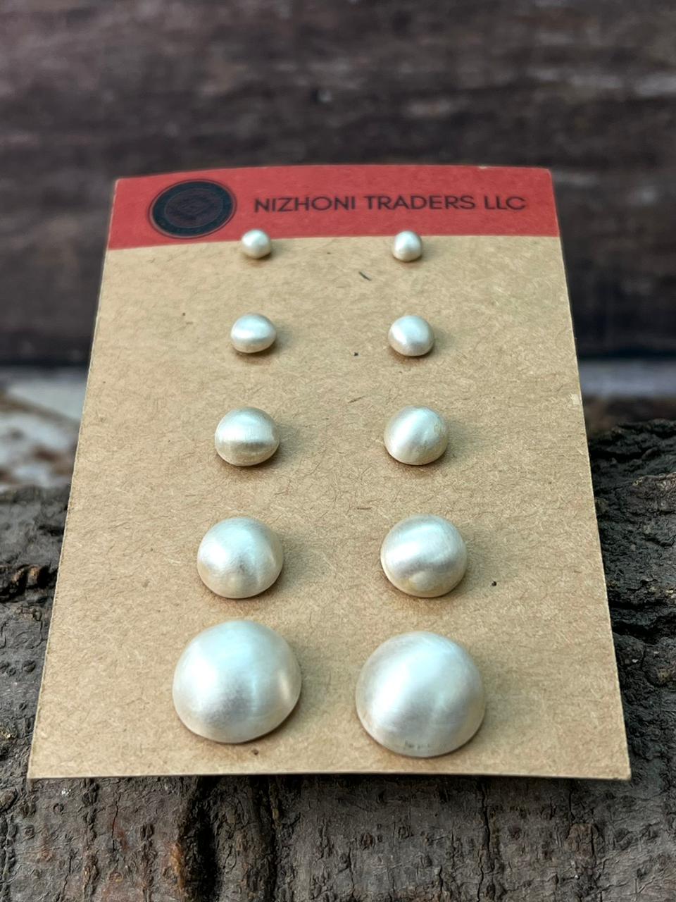 Handmade Sterling Silver Post Studs Earrings Set