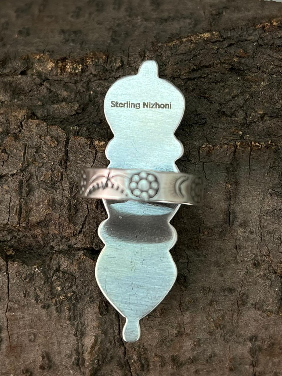 Handmade Sterling Silver Cotton Candy Heart Shape Adjustable Ring "Signed Nizhoni"