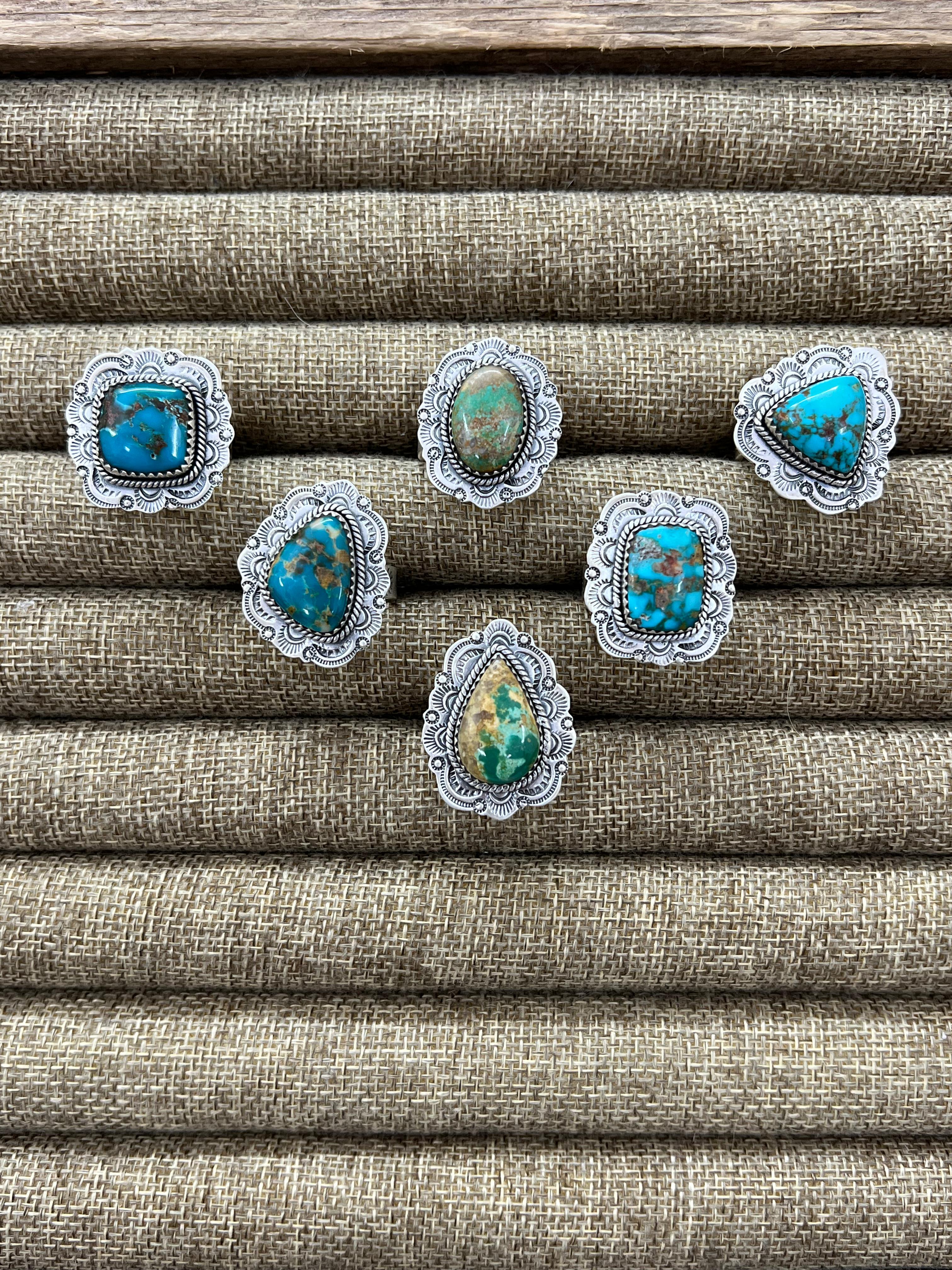 Handmade Sterling Silver Hardy Pit Adjustable Ring with Signed Nizhoni