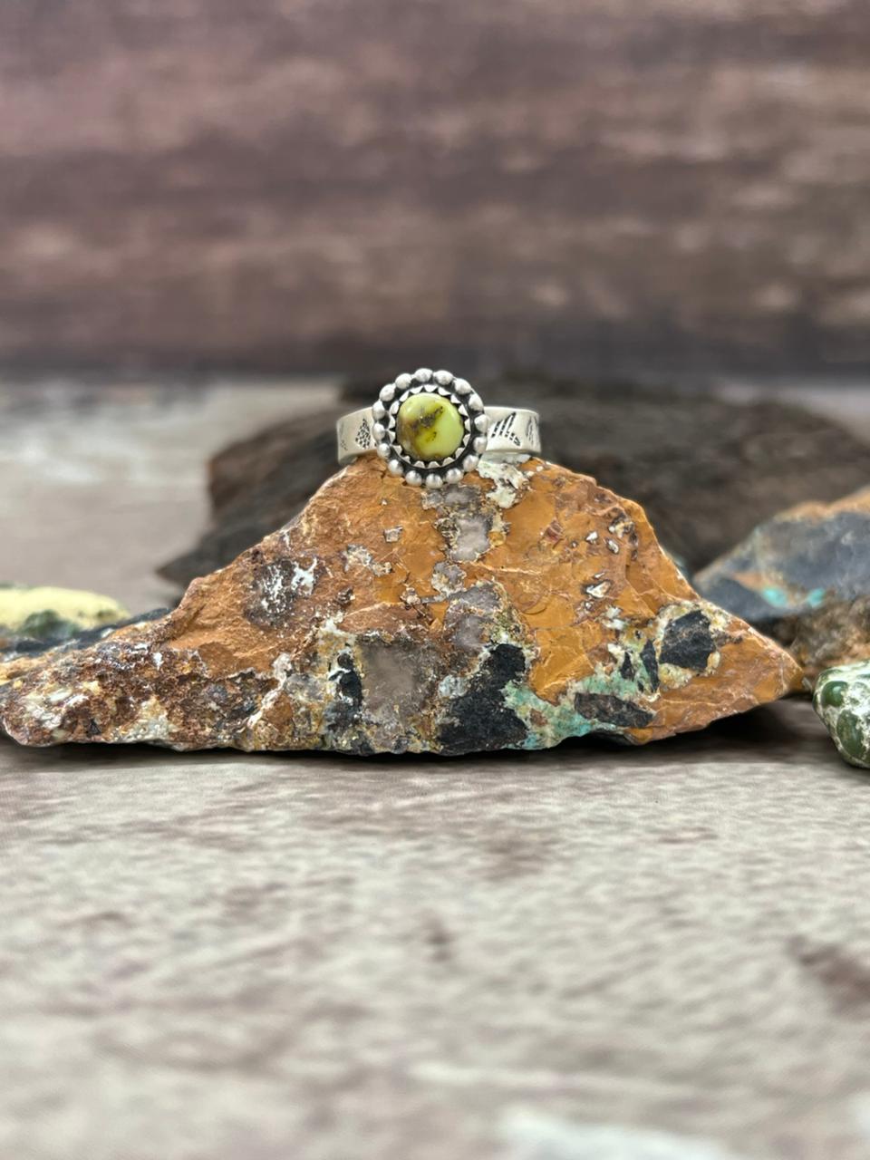 Handmade Sterling Silver Palomino Turquoise Adjustable Ring "Signed Nizhoni"