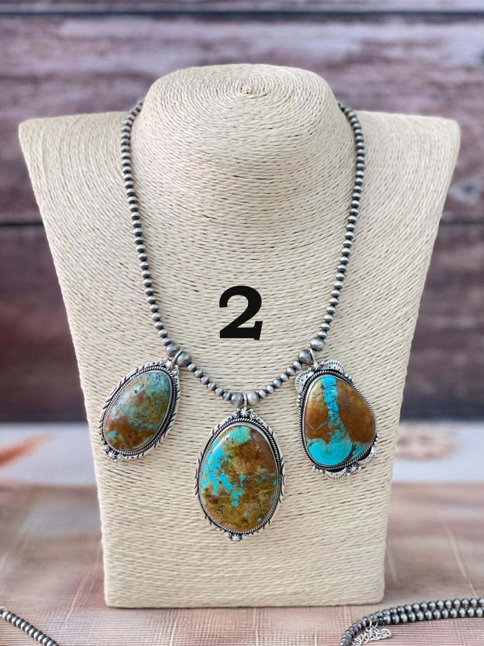 Handmade Sterling Silver Royston Turquoise Beaded Necklace "Signed Nizhoni"