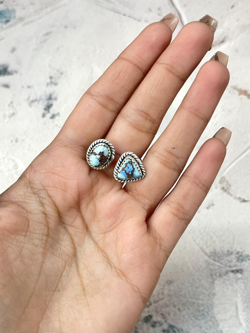 Handmade Sterling Silver Golden Hills Turquoise Adjustable Ring "Signed Nizhoni"