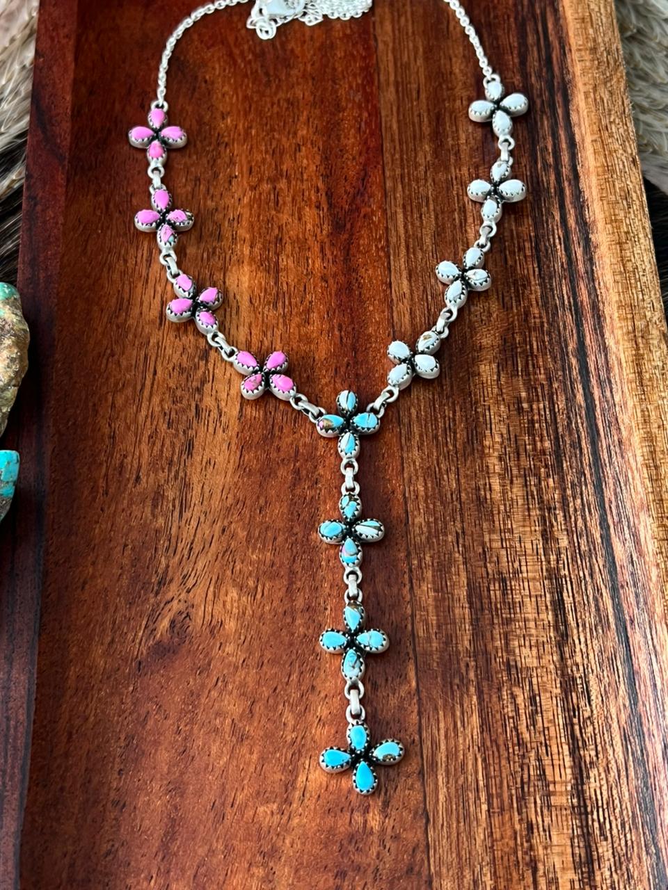 Handmade Sterling Silver Cotton Candy Necklace "Signed Nizhoni"