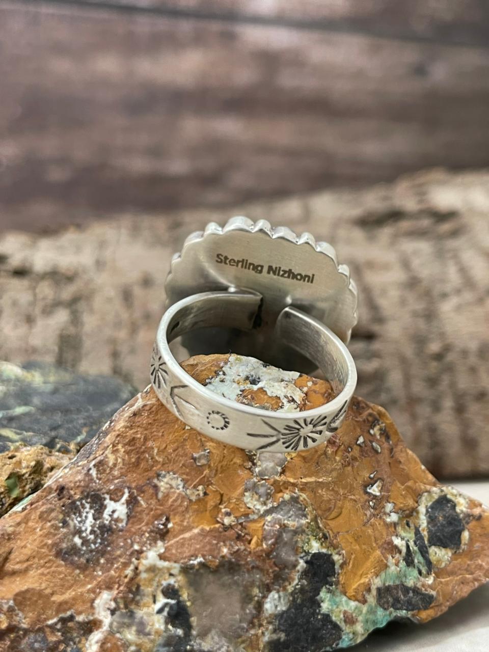 "Heart Collection" Handmade Sterling Silver Cotton Candy Adjustable Ring "Signed Nizhoni"