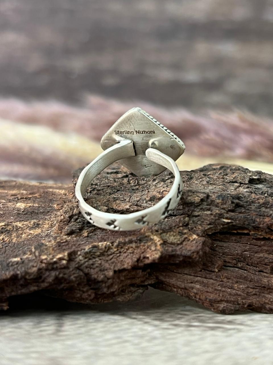 Handmade Sterling Silver Cotton Candy Adjustable Ring "Signed Nizhoni"