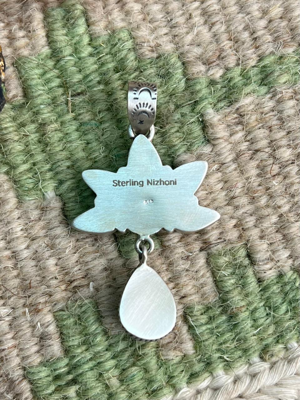 Handmade Sterling Silver White Water Pendant "Signed Nizhoni"