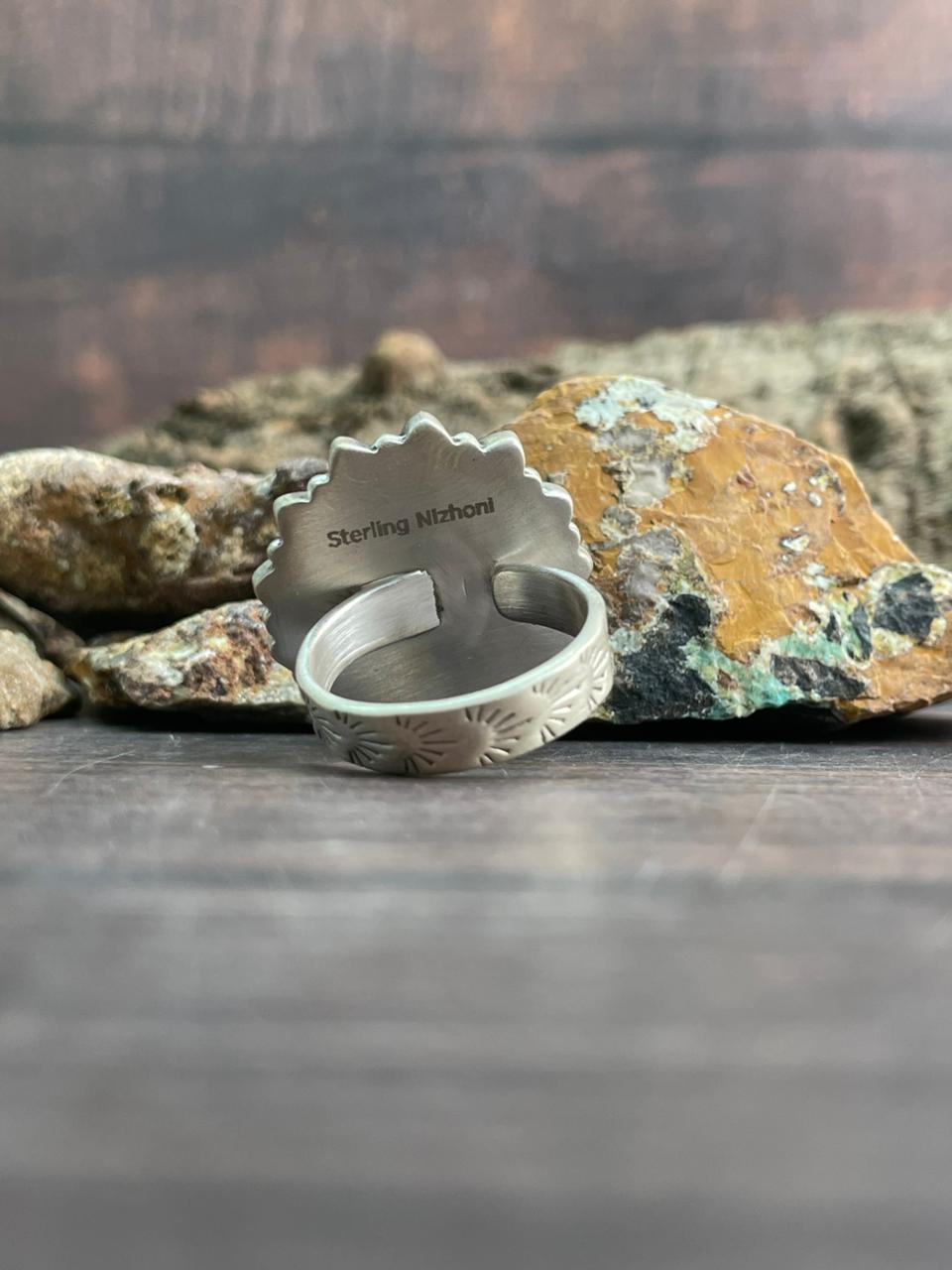 Handmade Sterling Silver Cotton Candy Adjustable Ring "Signed Nizhoni"