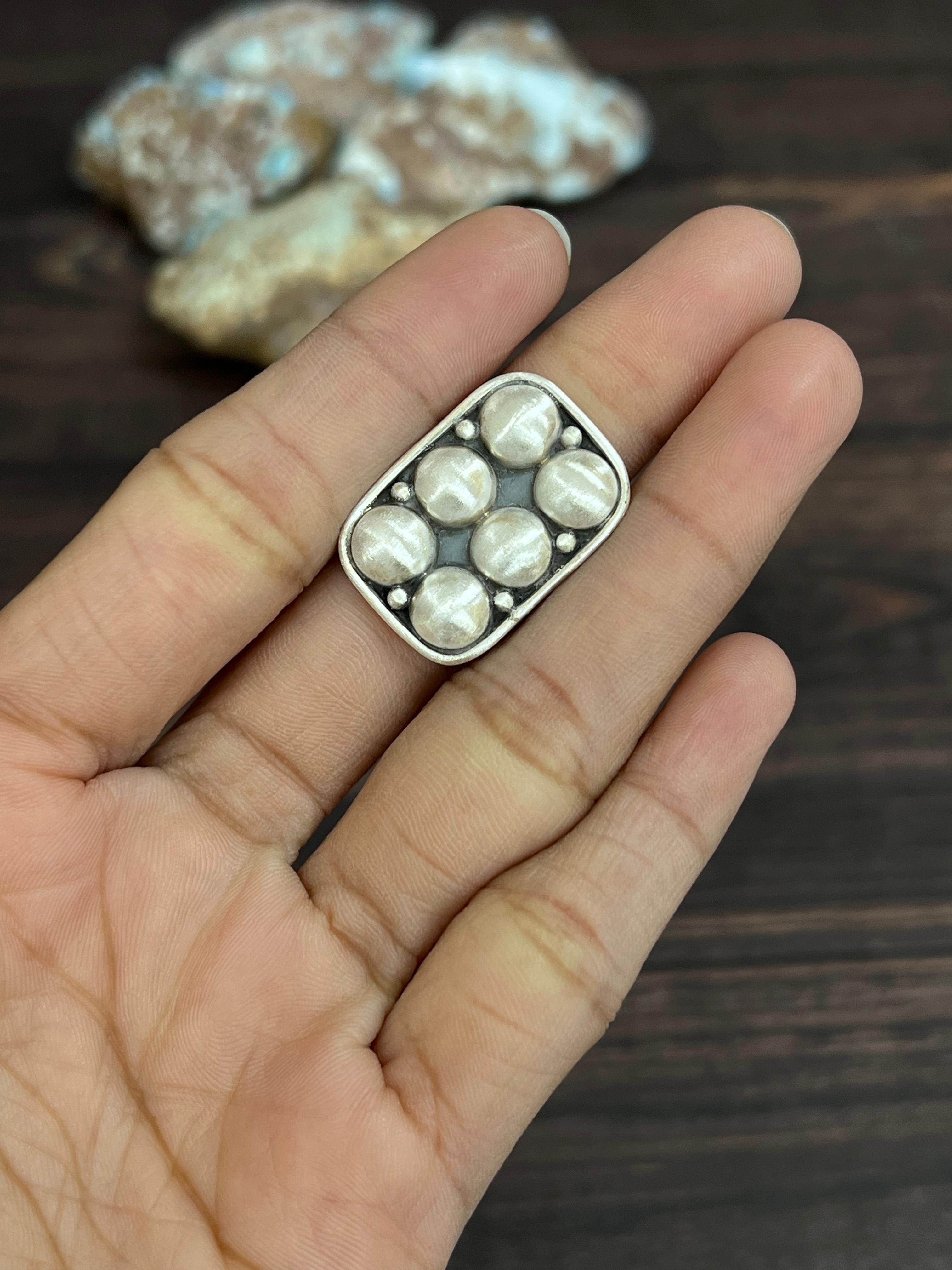 Handmade Sterling Silver Adjustable Ring With Signed Nizhoni