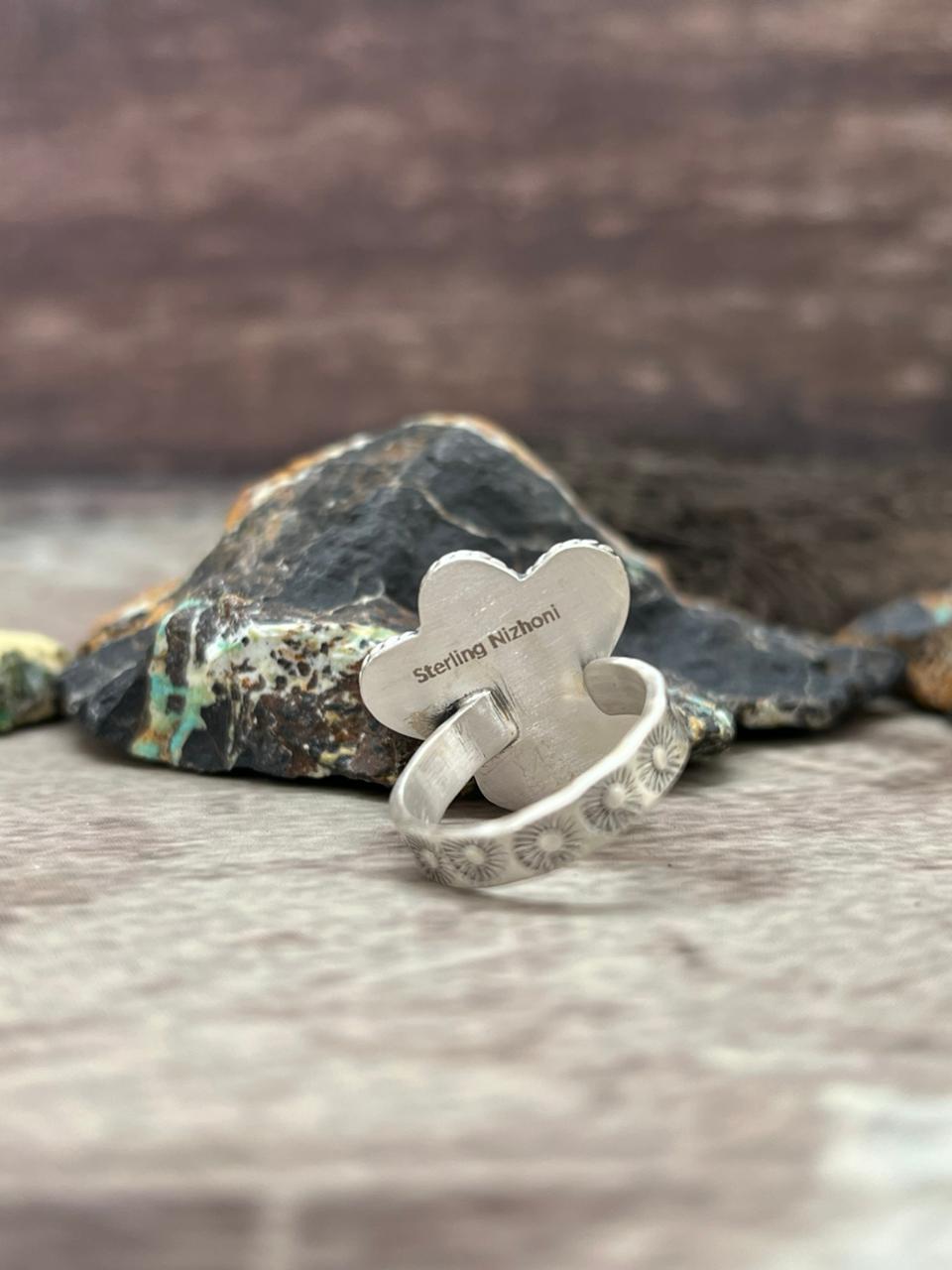Handmade Sterling Silver Bumblebee Adjustable Ring "Signed Nizhoni"
