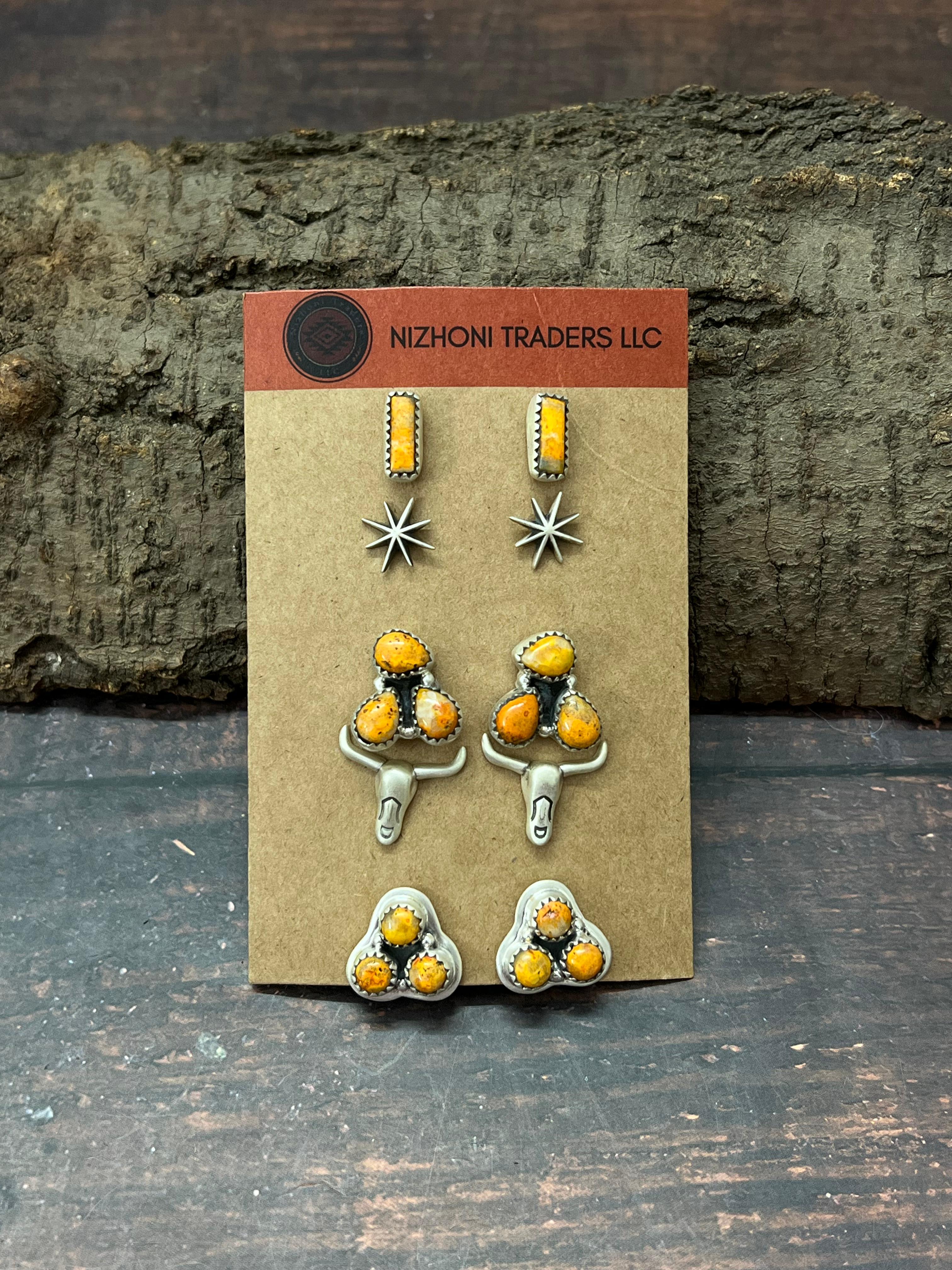 Handmade Sterling Silver Bumblebee Post Earring Set