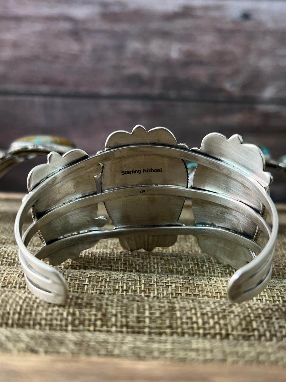 Handmade Sterling Silver Royston Turquoise Cuff Bracelet "Signed Nizhoni"