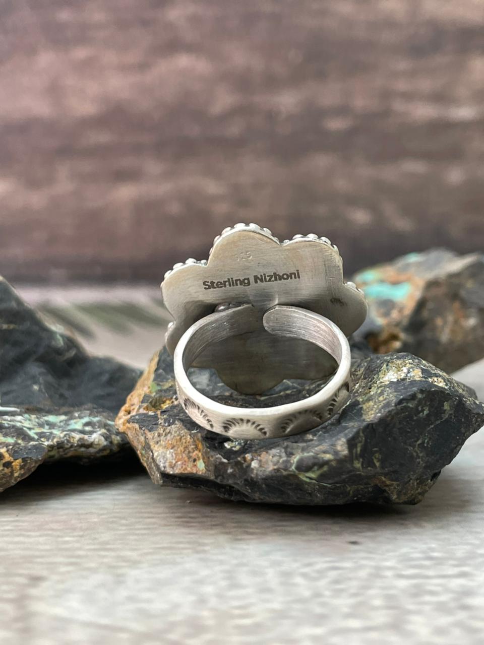 Handmade Sterling Silver Cotton Candy Adjustable Ring "Signed Nizhoni"