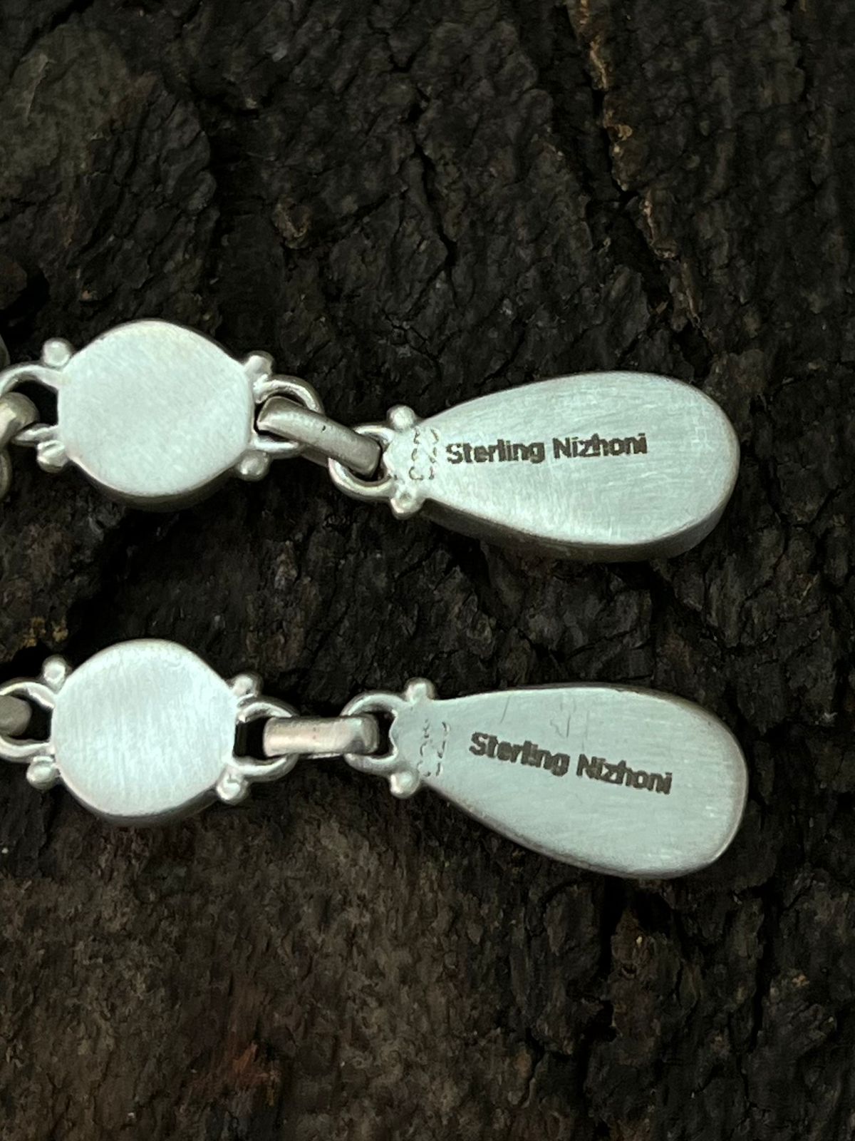 Handmade Sterling Silver Cotton Candy Post Dangle Earrings "Signed Nizhoni"