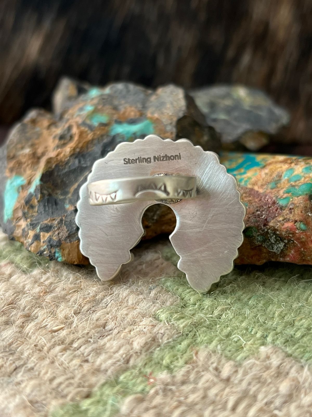 Handmade Sterling Silver Cotton Candy Naja Adjustable Ring "Signed Nizhoni"