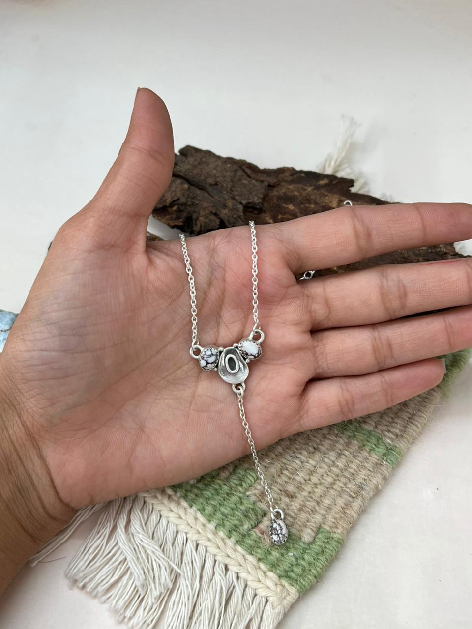 Handmade Sterling Silver Wildhorse Magnesite Necklace "Signed Nizhoni"