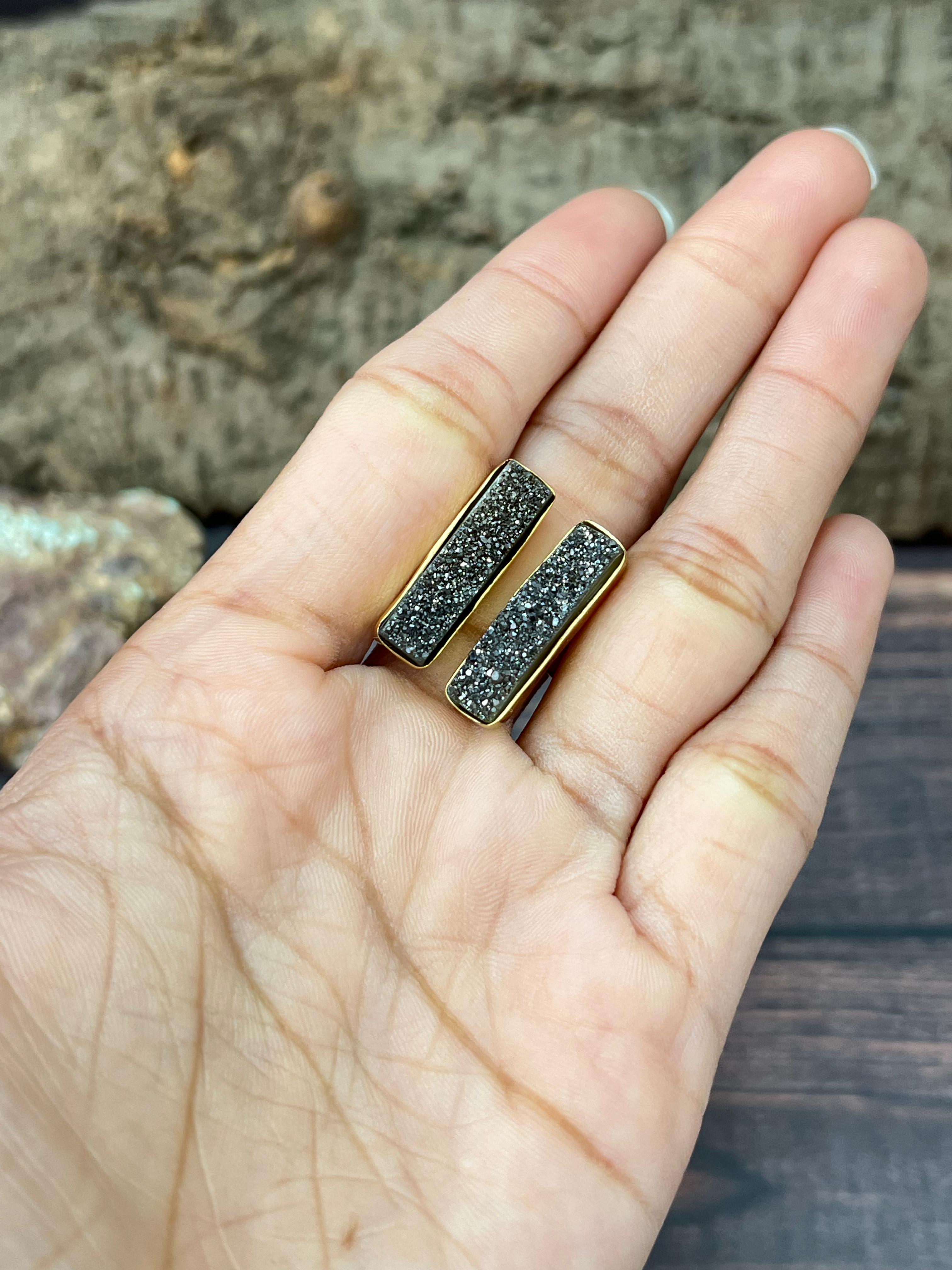 “The Golden Collection” Natural Druzy Adjustable Ring