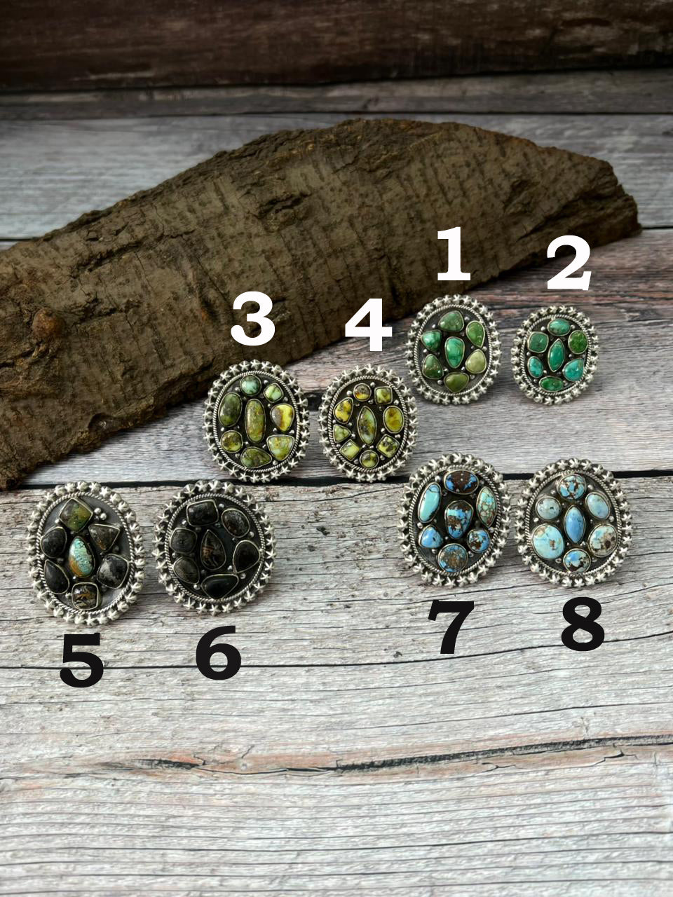 Handmade Sterling Silver Multi Stones Adjustable Ring "Singed Nizhoni"