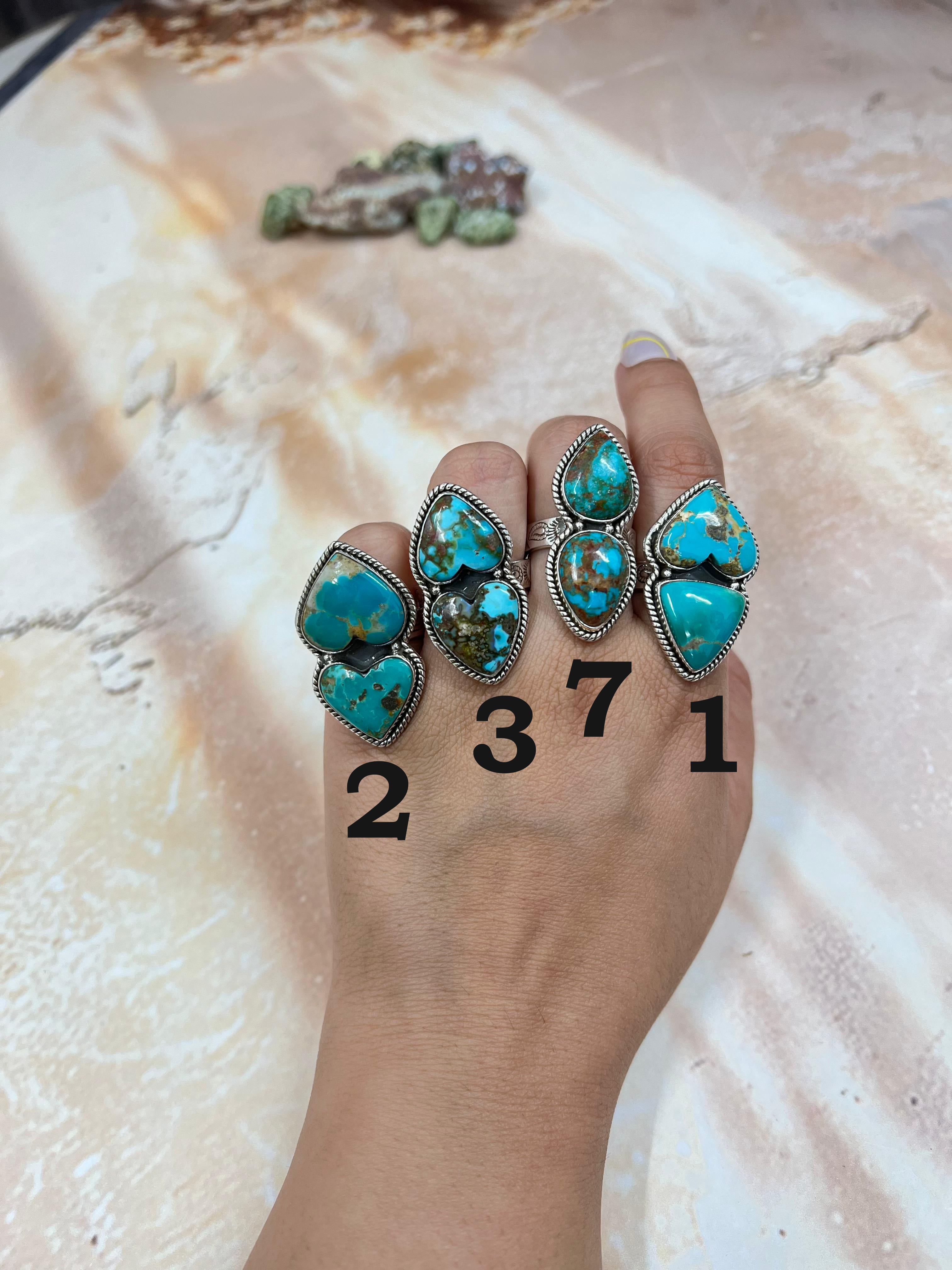 Handmade Sterling Silver Hardy Pit Adjustable Ring with Signed Nizhoni