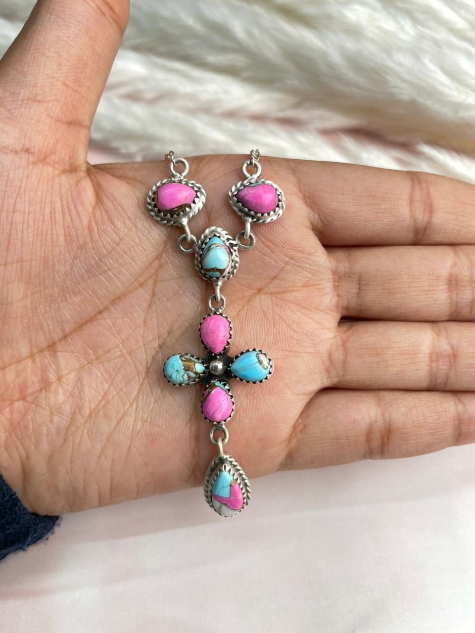 Handmade Sterling Silver Cotton Candy Necklace "Signed Nizhoni"