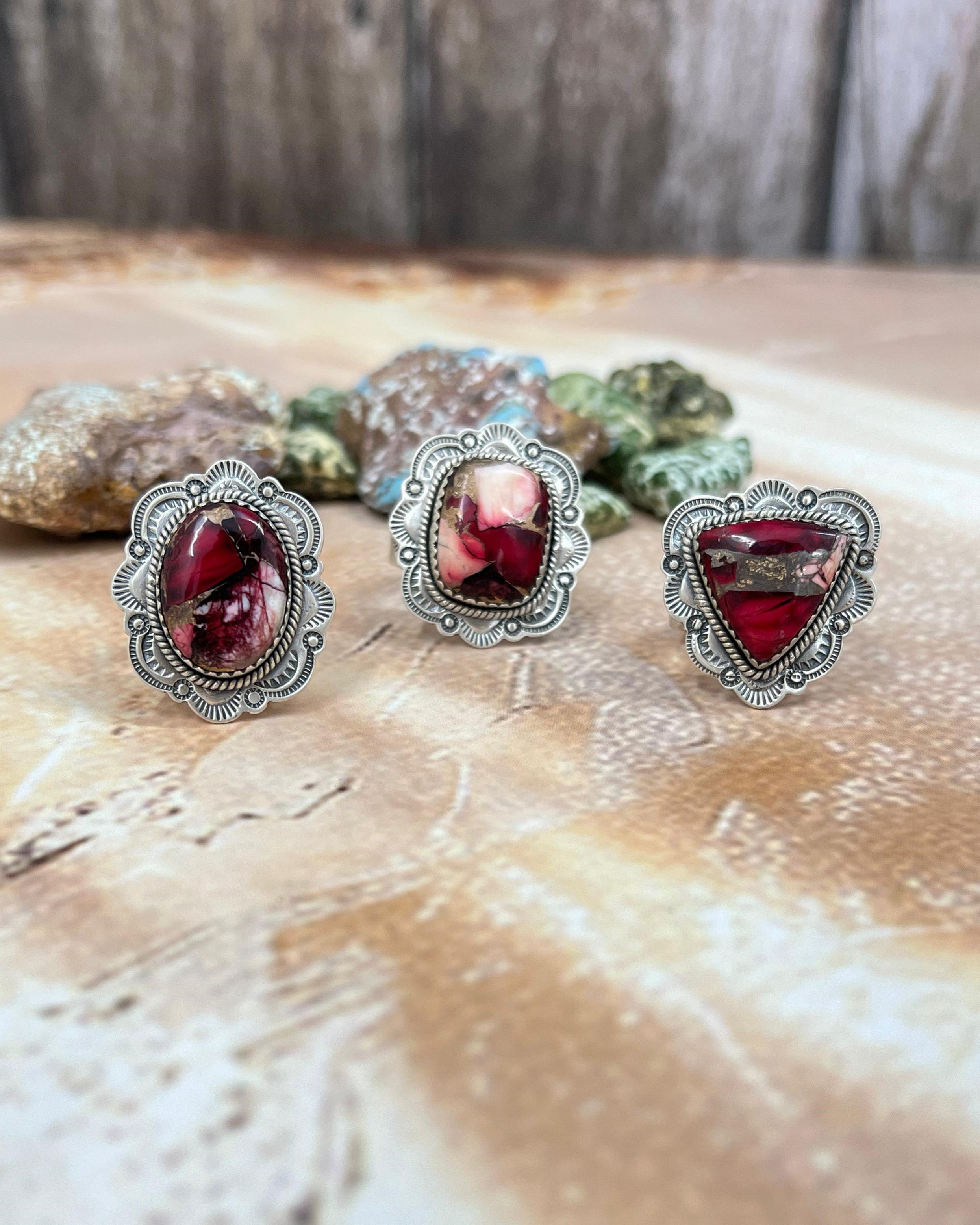 Handmade Sterling Silver Dahlia Rose Adjustable Ring, Signed Nizhoni