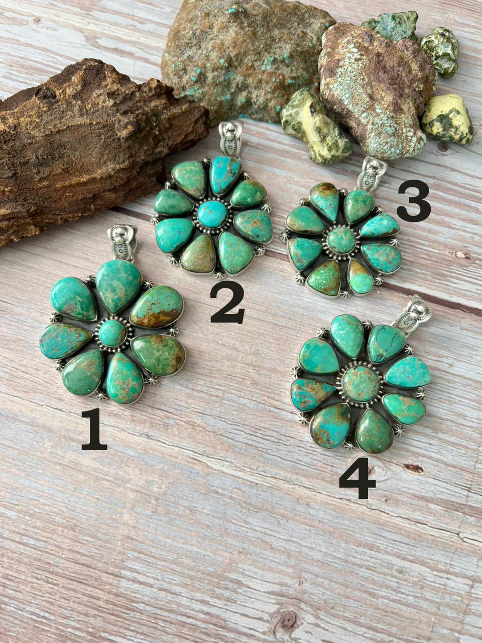 Handmade Sterling Silver Mantis Turquoise Pendant with Signed Nizhoni