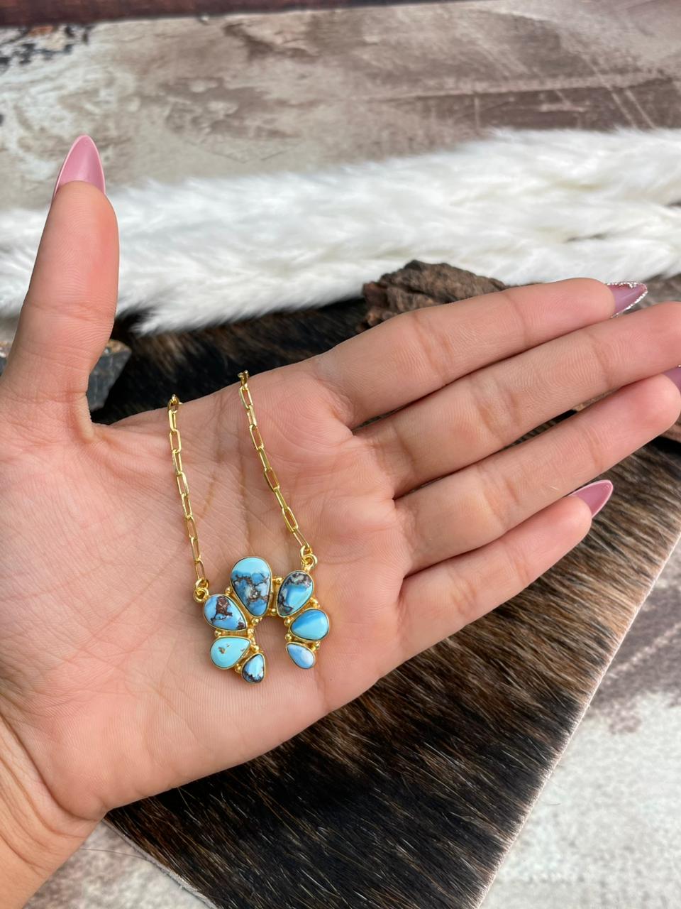 “The Golden Collection” Handmade Natural Golden Hills Turquoise Necklace