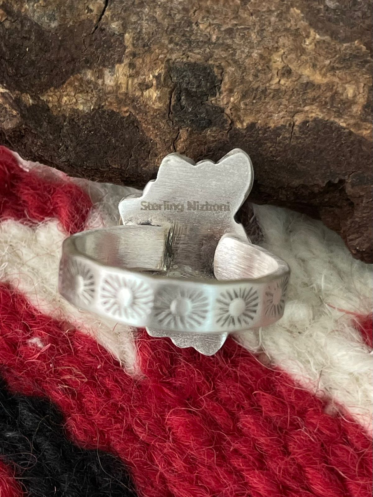 Handmade Sterling Silver Kingman Turquoise Ring "Signed Nizhoni"