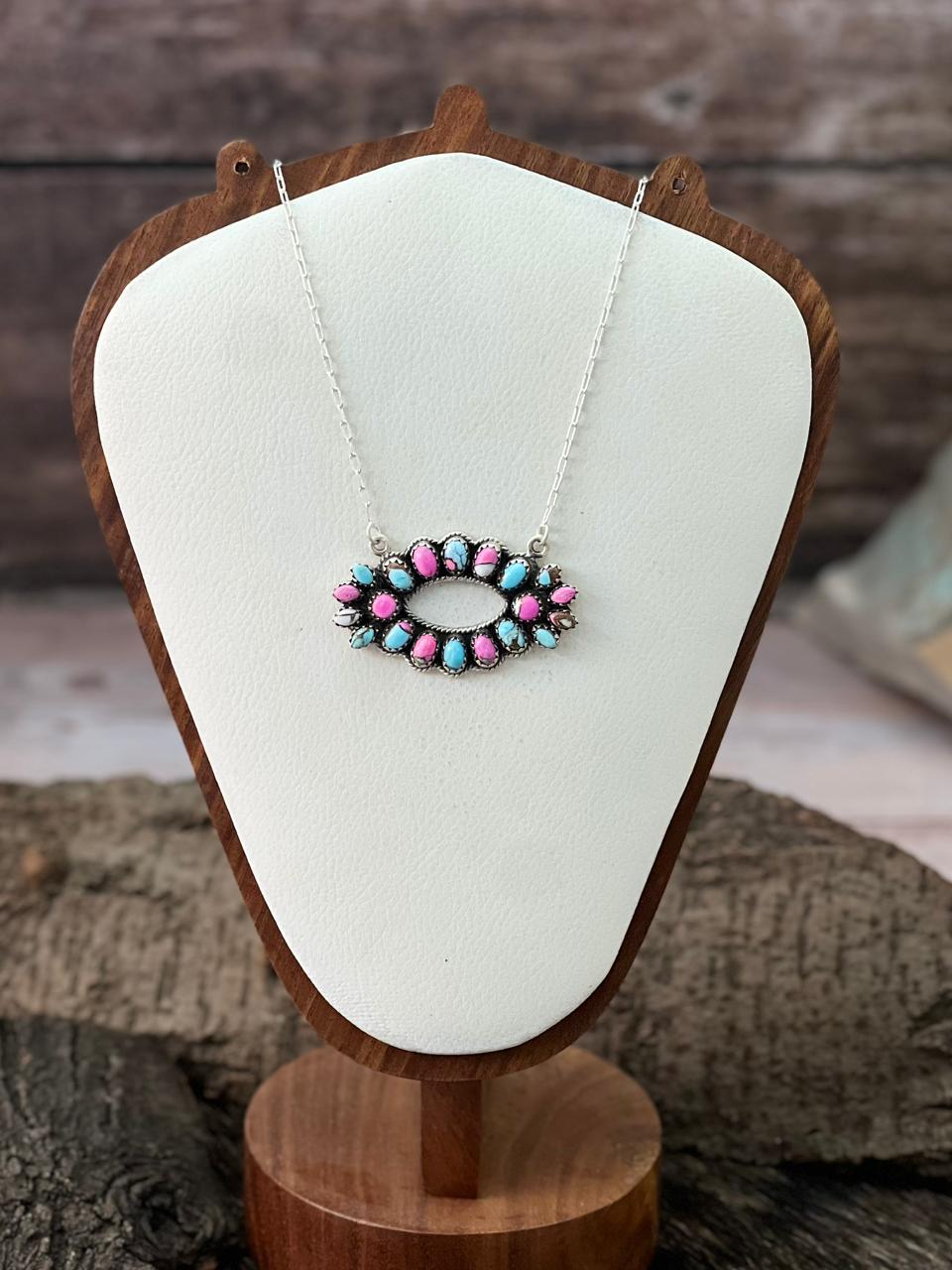 Handmade Sterling Silver Cotton Candy Necklace "Signed Nizhoni"