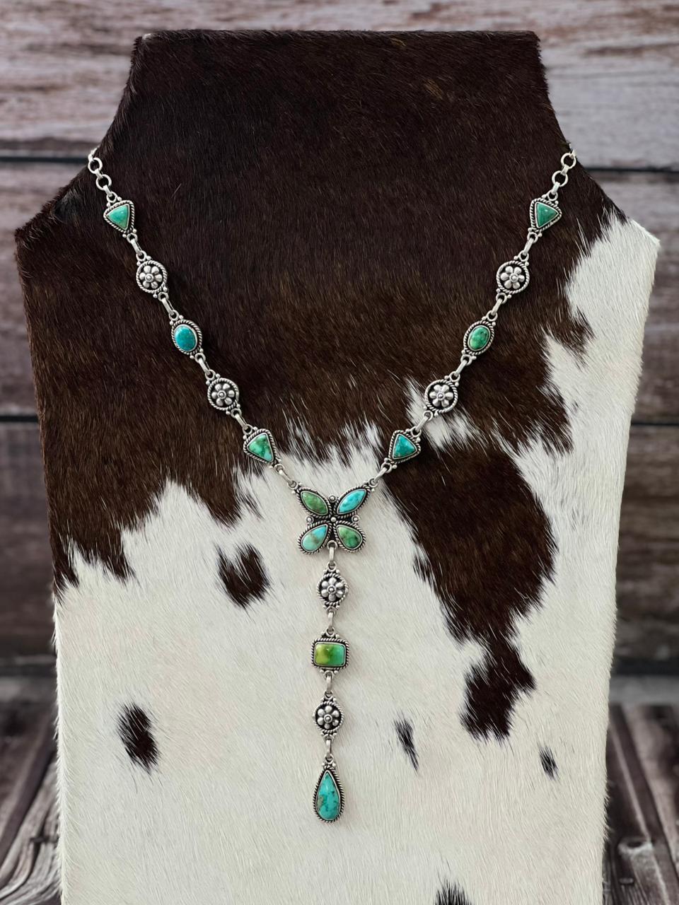 Handmade Sterling Silver Multi Stone Necklace "Signed Nizhoni"